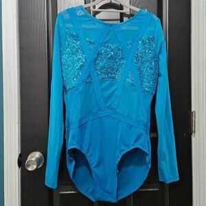 Weissman NWOT adult XL costume leotard jazz solo lyrical mesh sleeves